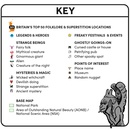 Wegenkaart - landkaart Great British Folklore & superstition map | Ordnance Survey