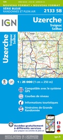 Wandelkaart - Topografische kaart 2133 SB - Serie Bleue Uzerche, Treignac, Seilhac | IGN - Institut Géographique National