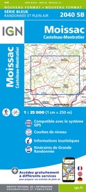 Wandelkaart - Topografische kaart 2040 SB - Serie Bleue Moissac | IGN - Institut Géographique National