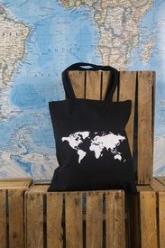 Tas Tote bag Wereld Zwart | Craenen