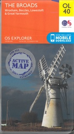 Wandelkaart - Topografische kaart 40 OS Explorer Map | Active The Broads | Ordnance Survey