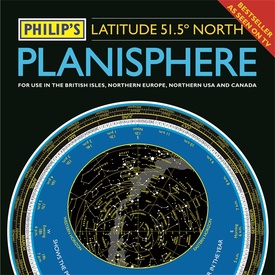 Sterrenkaart - Planisfeer Planisphere (Latitude 51. 5 North) | Philip's Maps