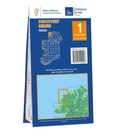 Topografische kaart - Wandelkaart 1 Discovery Donegal (NW) | Ordnance Survey Ireland