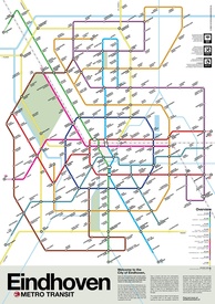 Wandkaart - Stadsplattegrond Eindhoven Metro Transit Map - Metrokaart | Victor van Werkhoven