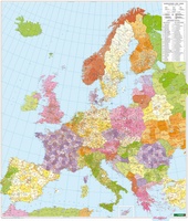 Europa met postcodes | 114 x 97 cm