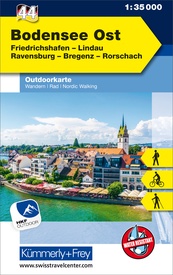 Wandelkaart 44 Outdoorkarte Bodensee ost | Kümmerly & Frey