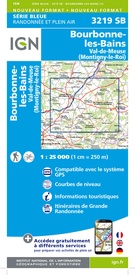 Wandelkaart - Topografische kaart 3219 SB - Serie Bleue Bourbonne-les-Bains - Val-de-Meuse (Montigny-le-Roi) | IGN - Institut Géographique National