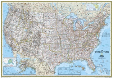 Magneetbord - Wandkaart USA - Verenigde Staten, politiek, 110 x 77 cm | National Geographic