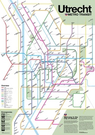 Wandkaart - Stadsplattegrond Utrecht Metrokaart - Metro Transit Map | Victor van Werkhoven