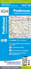Wandelkaart - Topografische kaart 1637 SB - Serie Bleue Podensac | IGN - Institut Géographique National