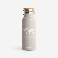 Drinkfles Wereld beige