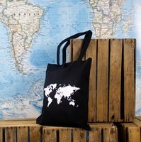 Tote bag Wereld Zwart