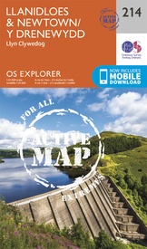 Wandelkaart - Topografische kaart 214 OS Explorer Map | Active Llanidloes / Newtown / Y Drenewydd | Ordnance Survey