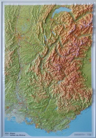 Reliëfkaart Franse Alpen - Rhône Vallei met voelbaar 3D reliëf | 114 x 81 cm (9782758552918) | IGN - Institut Géographique National