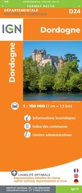 Wegenkaart - landkaart D24 Dordogne | IGN - Institut Géographique National