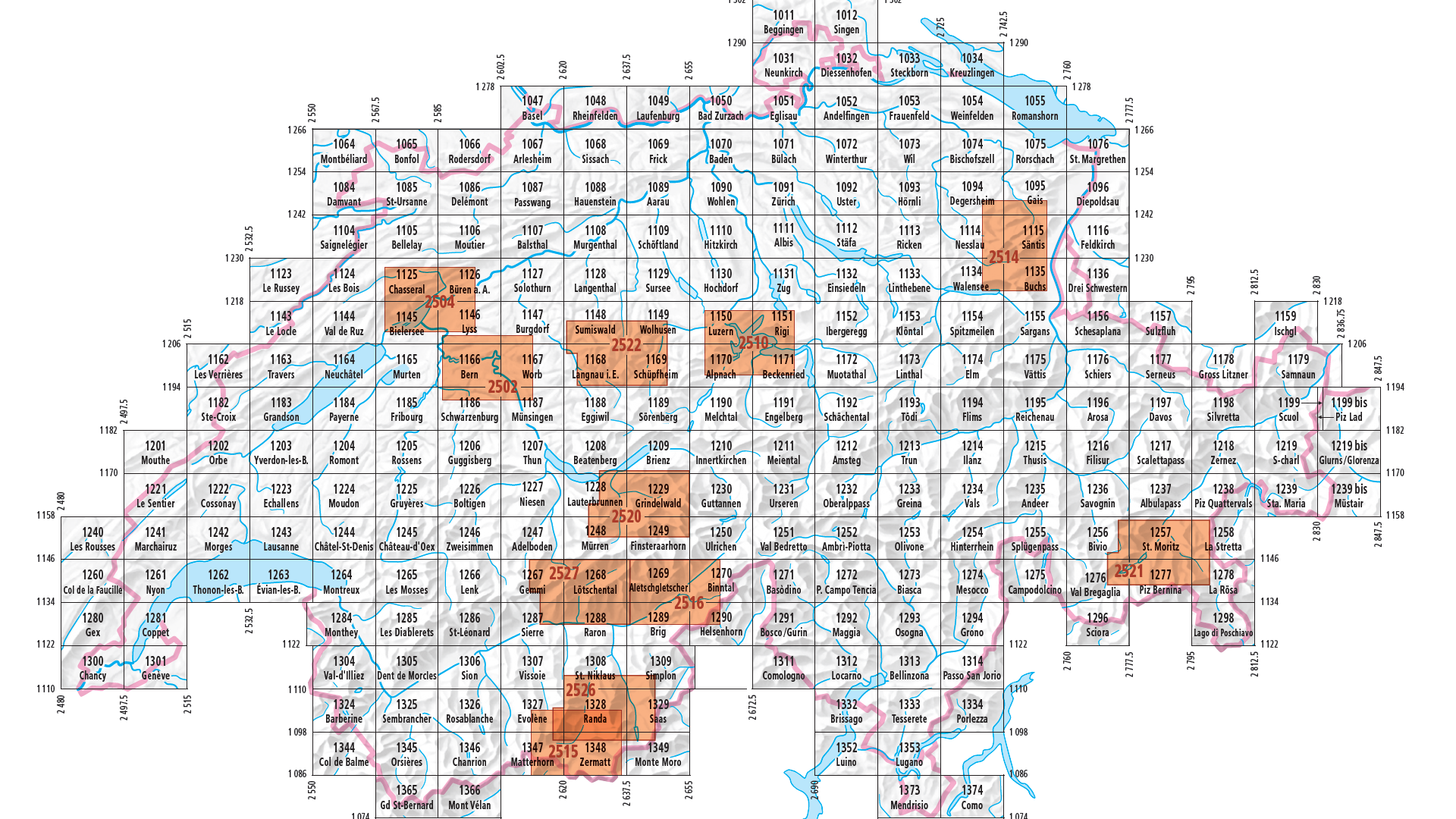 Zwitserland wandelkaarten 25.000 Noord - Noordwesten